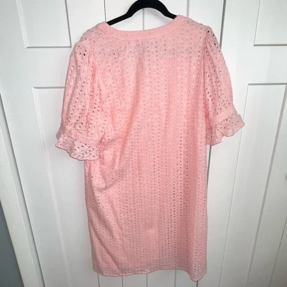 Merokety Pink Eyelet Dress Large - Picture 5 of 8